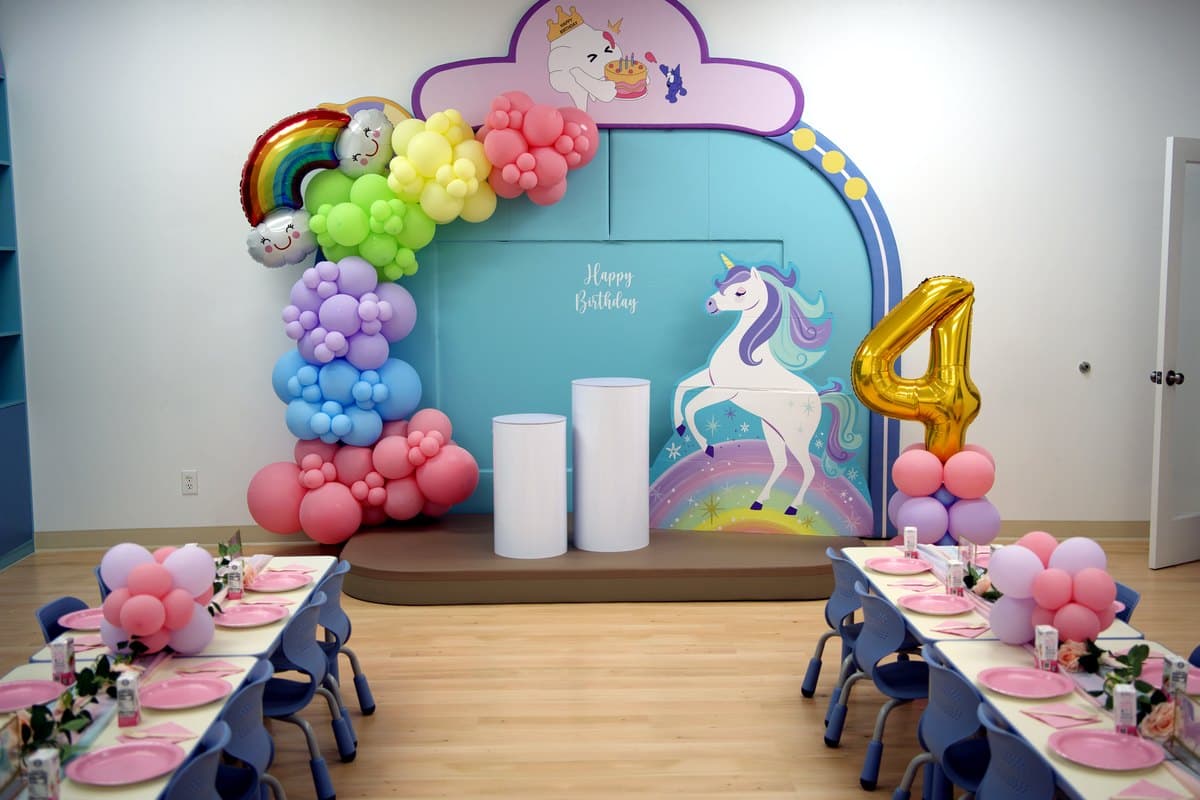 Dreamscape · Unicorn birthday party room at Kumo's Wanderland